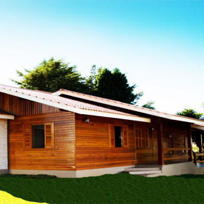 Casa de madeira com 130m²