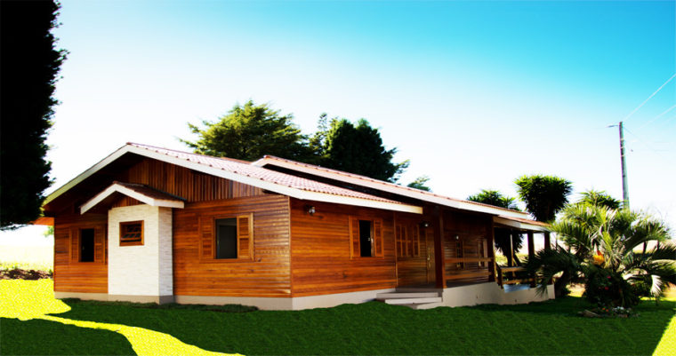 Casa de madeira com 130m²